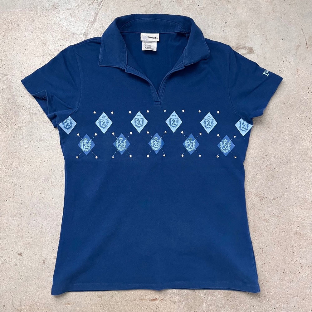 Vintage Disneyland Park Mickey Mouse Royal Crest Polo Shirt – Sz M
